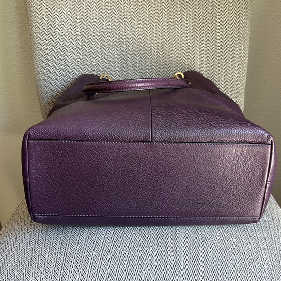 Coach Madison Leather North South Tote in Black Violet - Picture 5 of 8